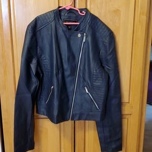 Dark Blue Leather Jacket